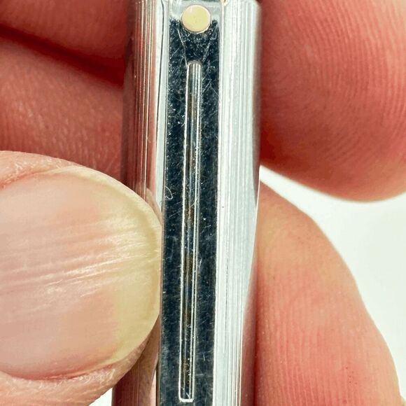 Vintage Sheaffer Targa Version 1 Chrome Fountain Pen Shows Wear on Body Rare - Picture 3 of 11